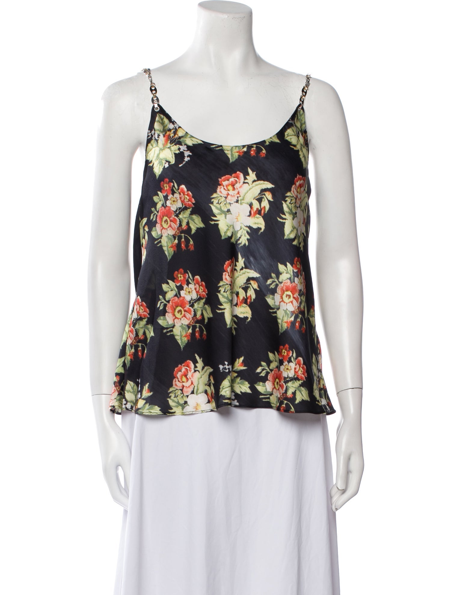 Paco Rabanne Floral Print Scoop Neck Blouse