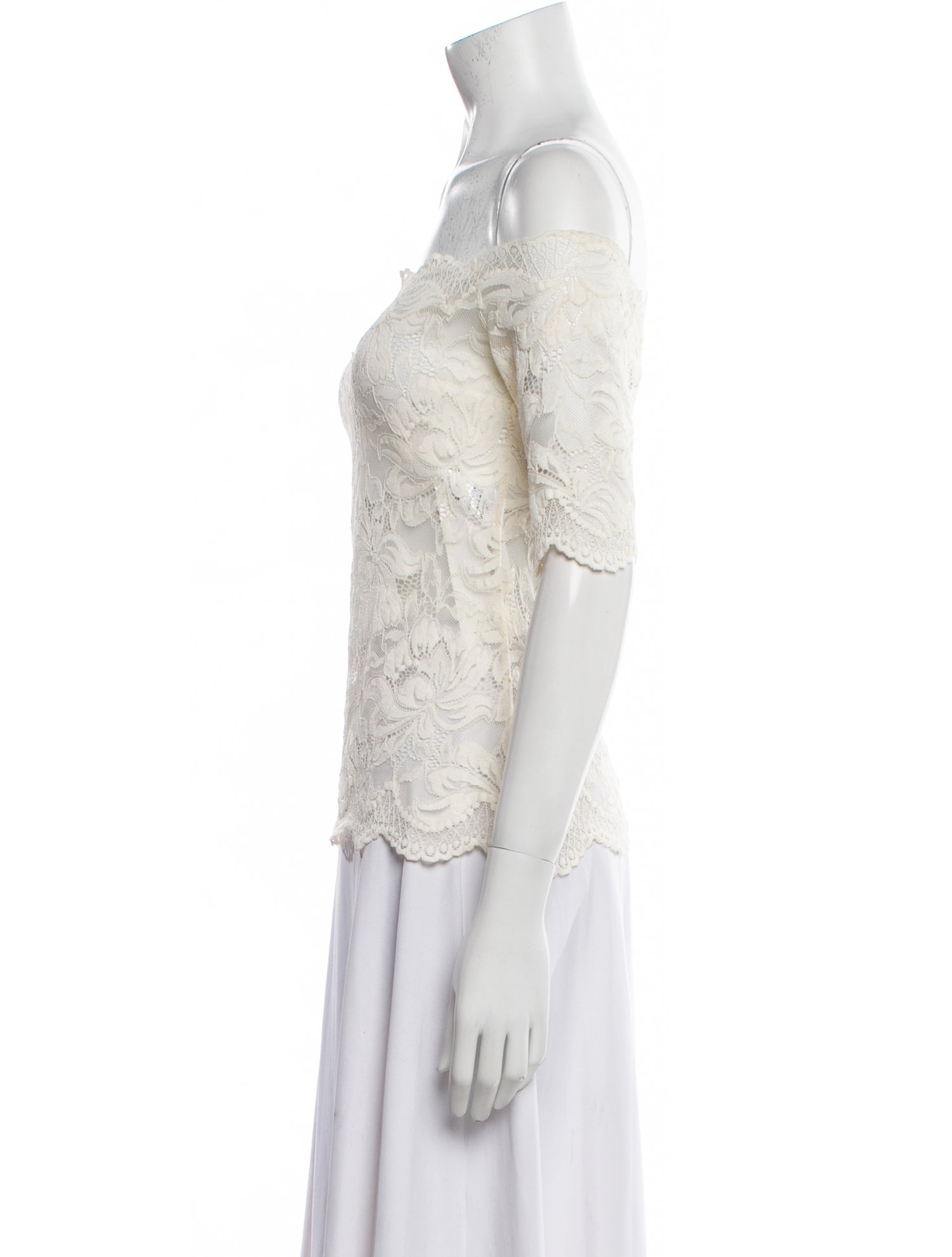 Paco Rabanne Lace Pattern Off-The-Shoulder Top