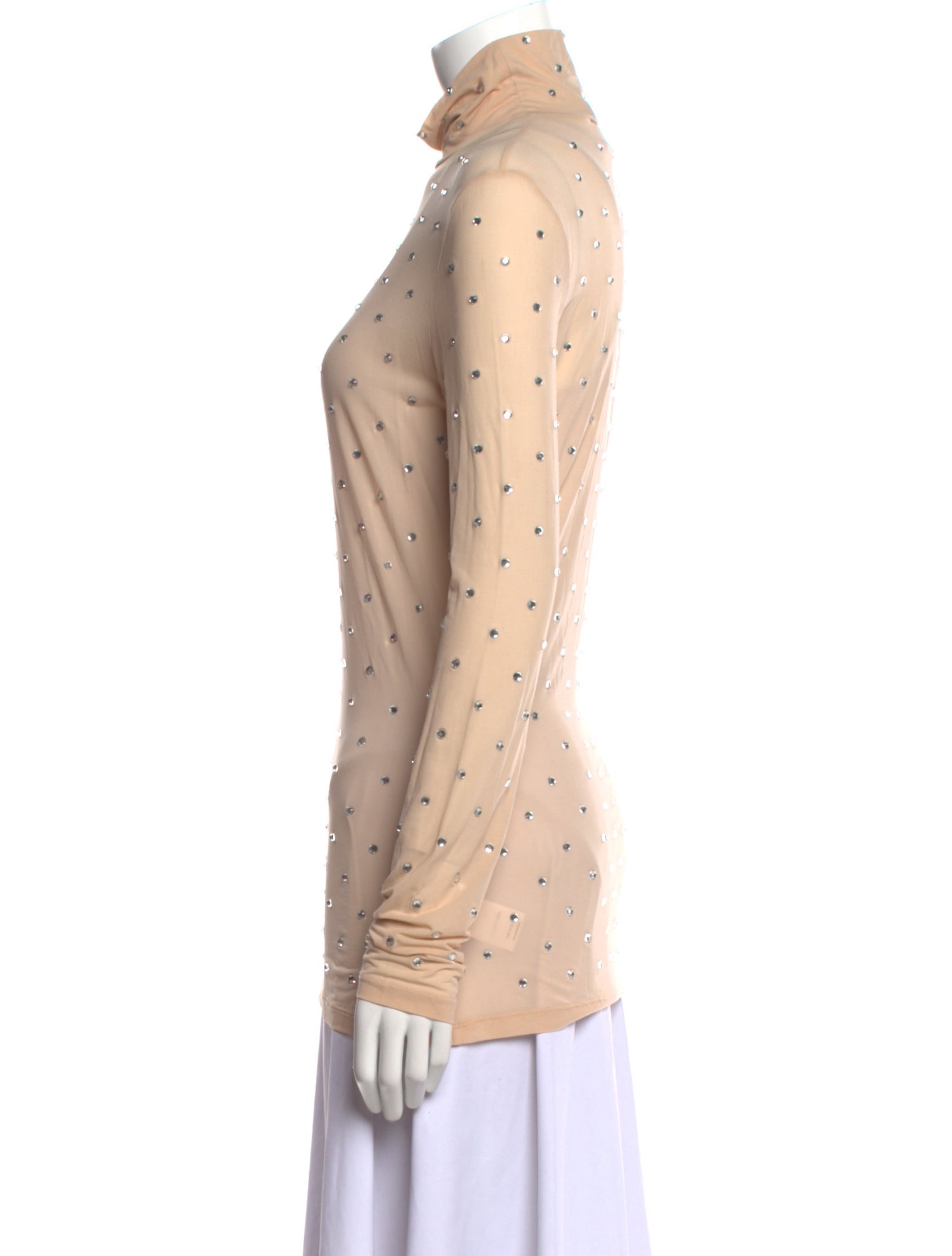 Paco Rabanne Polka Dot Print Turtleneck Sweatshirt