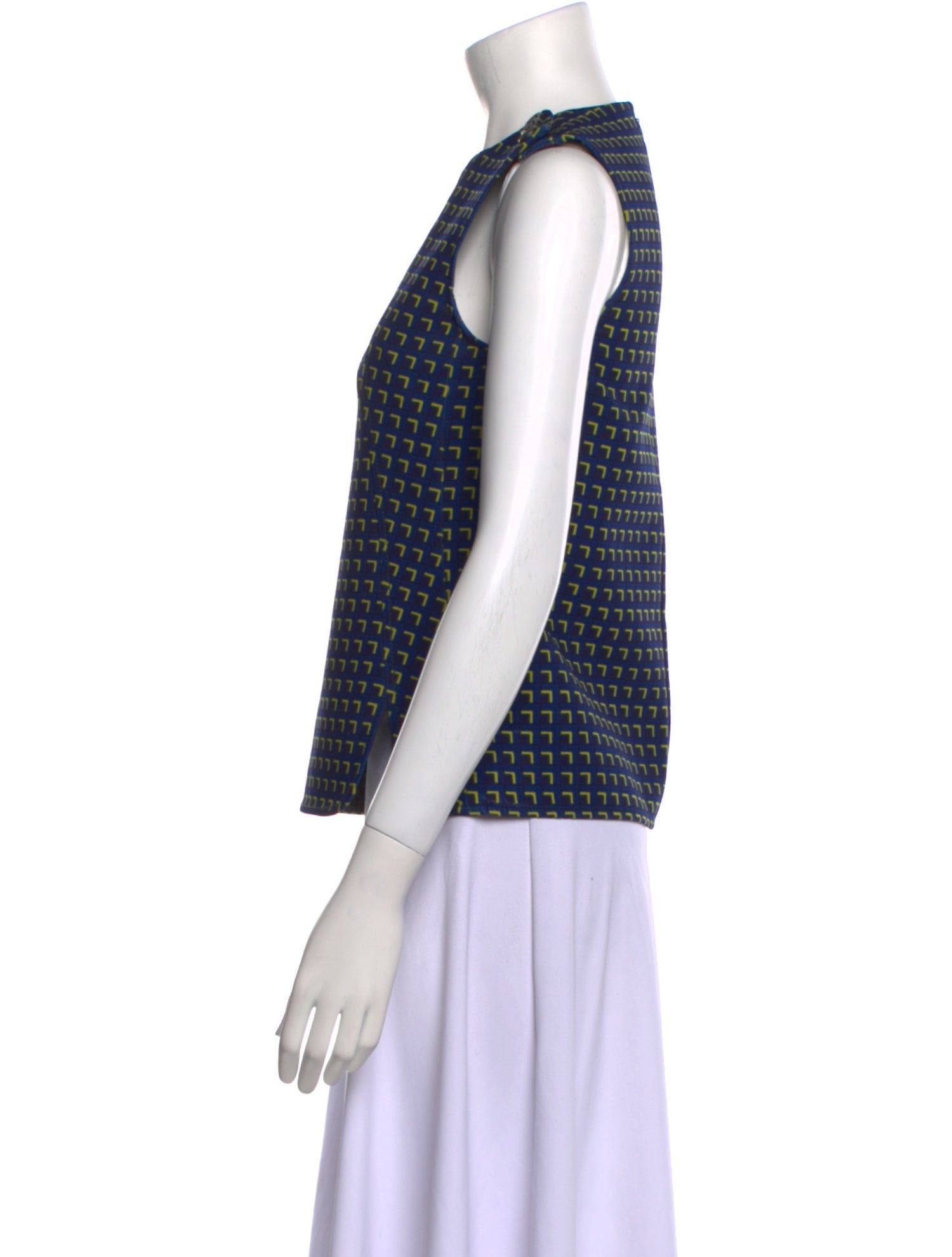 Paco Rabanne Plaid Print Crew Neck Top