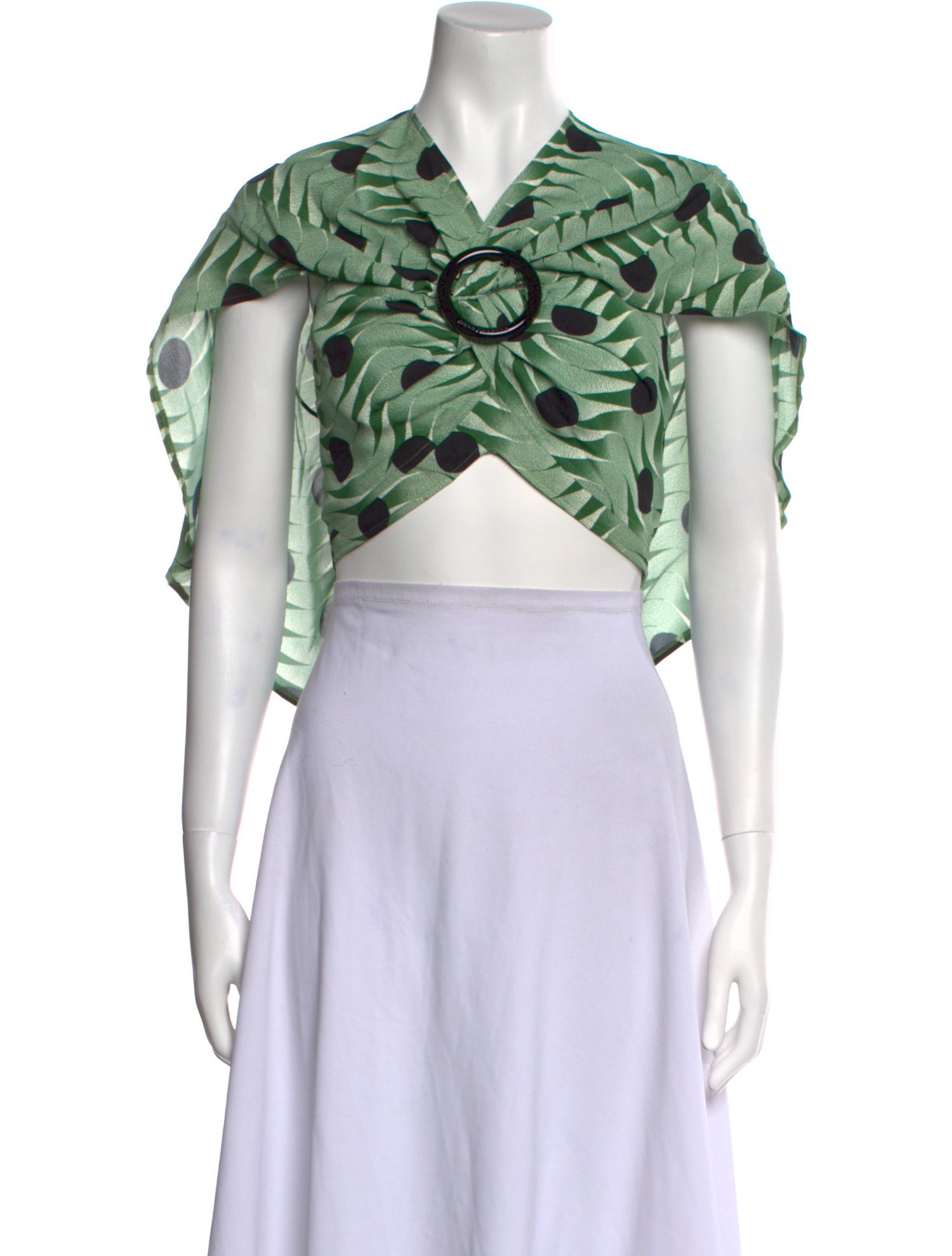 Paco Rabanne Printed V-Neck Crop Top