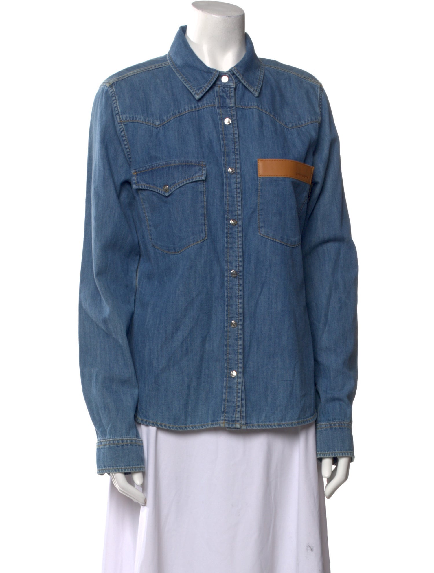 Paco Rabanne Long Sleeve Button-Up Top