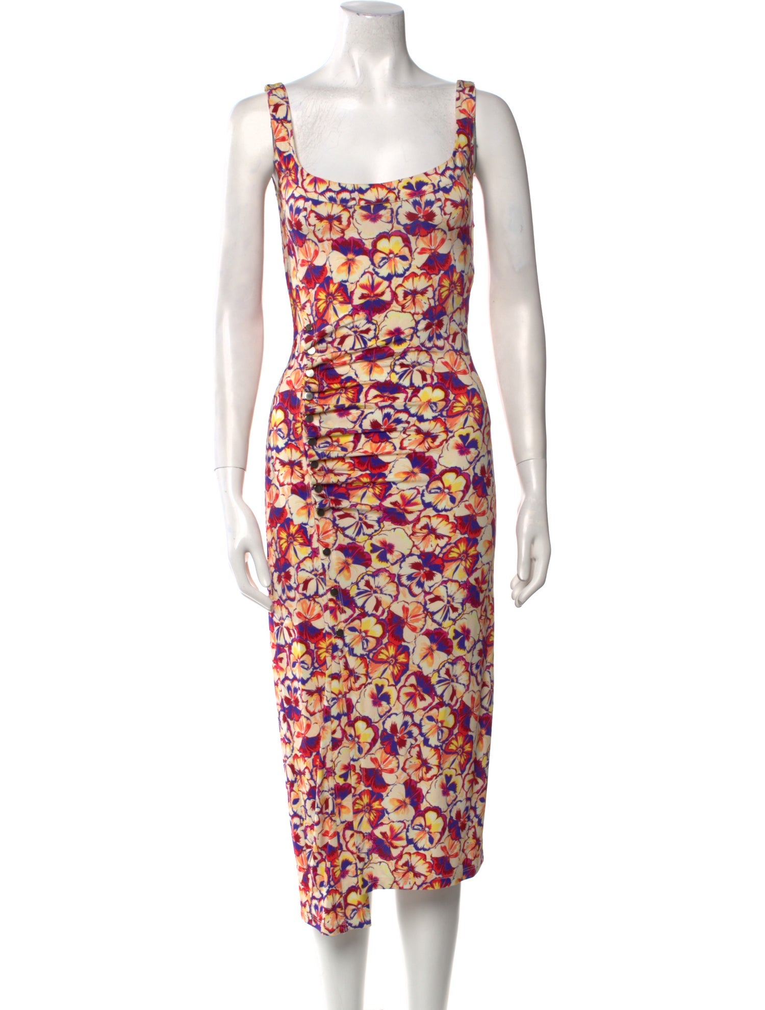Paco Rabanne Floral Print Midi Length Dress