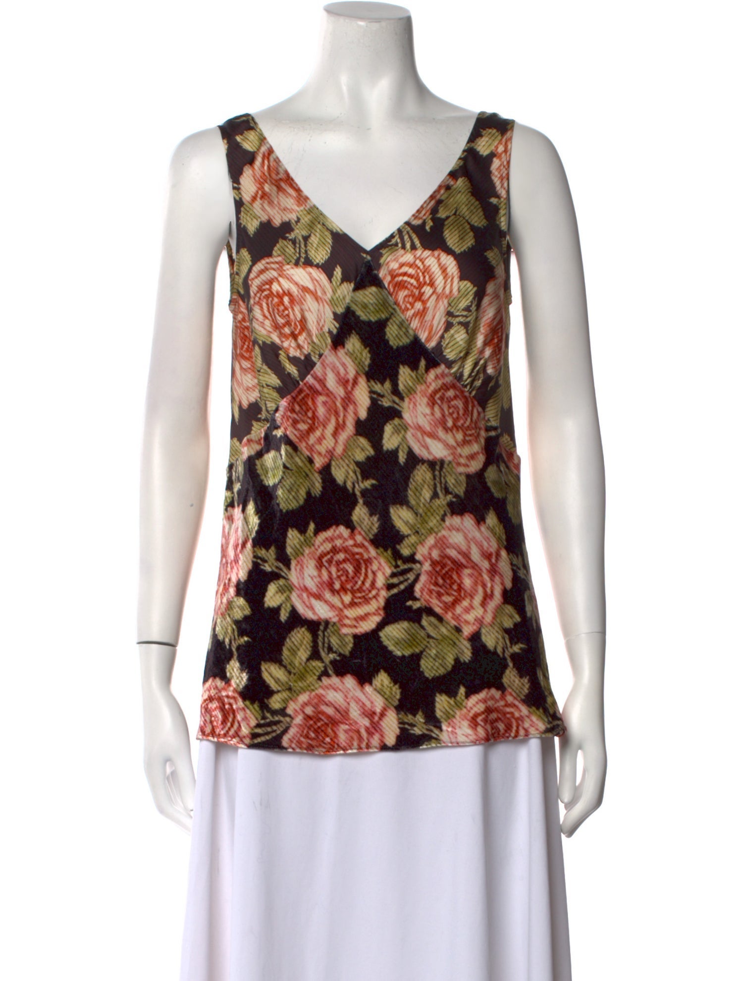 Paco Rabanne Floral Print V-Neck Blouse