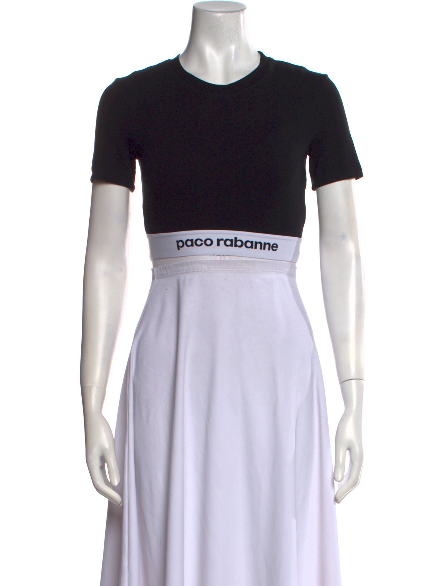 Paco Rabanne Crew Neck Short Sleeve Crop Top