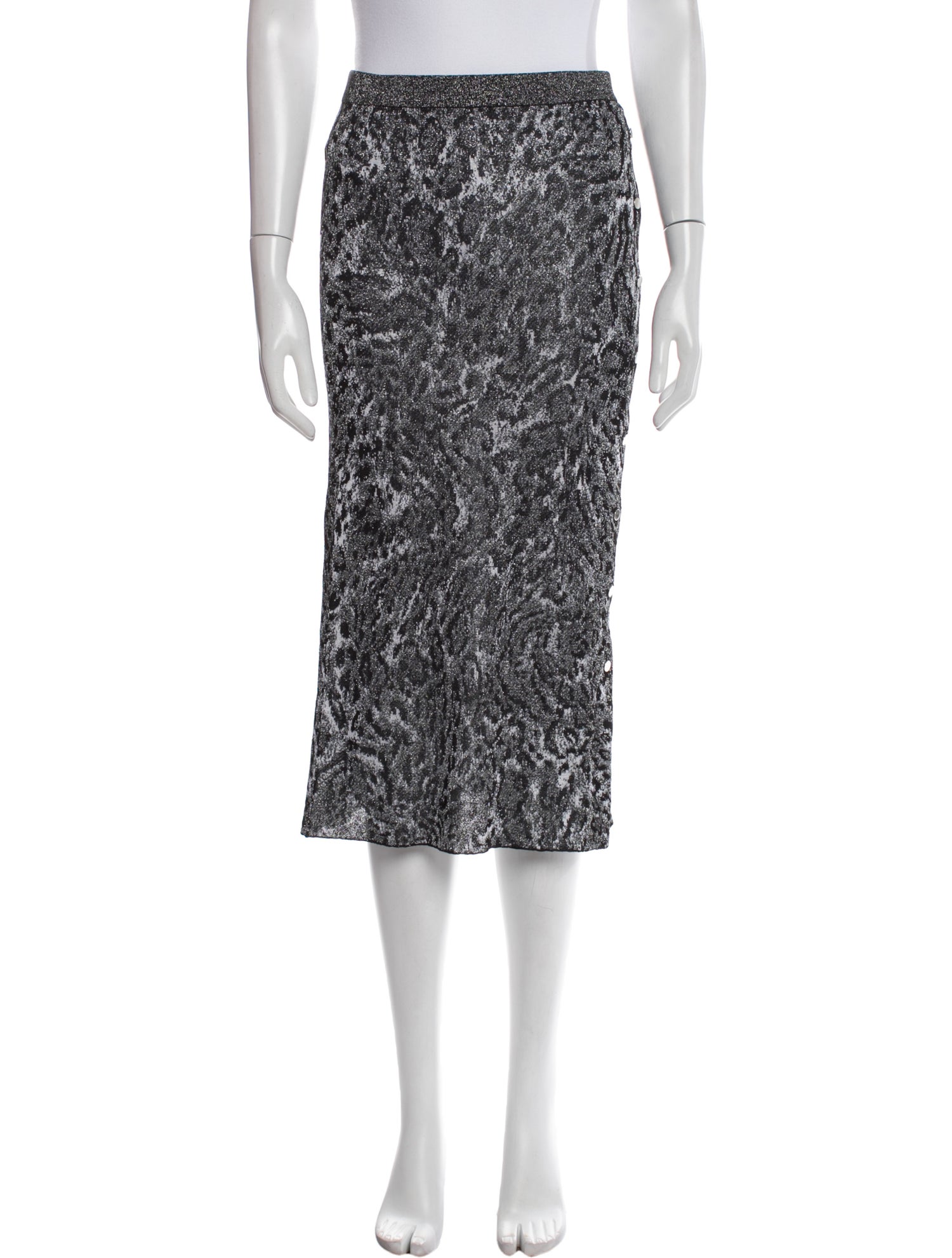 Paco Rabanne Animal Print Midi Length Skirt