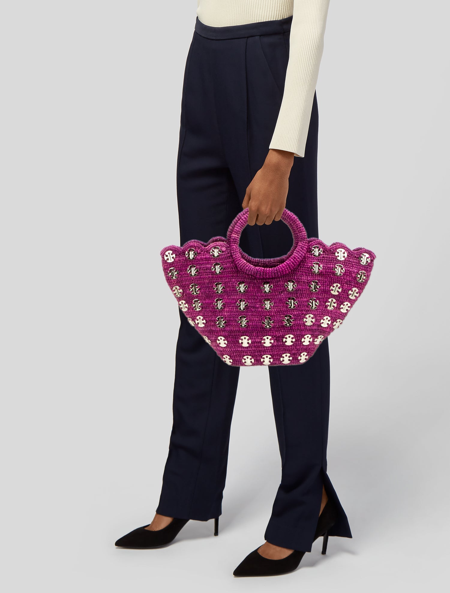 Paco Rabanne Straw Top Handle Bag