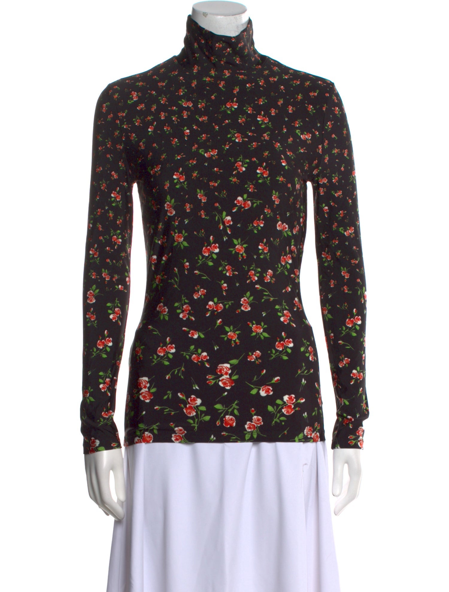 Paco Rabanne Floral Print Turtleneck Top