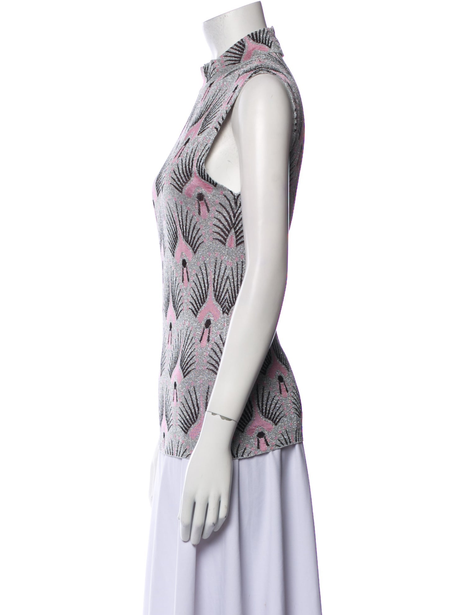 Paco Rabanne Printed Mock Neck Sweater