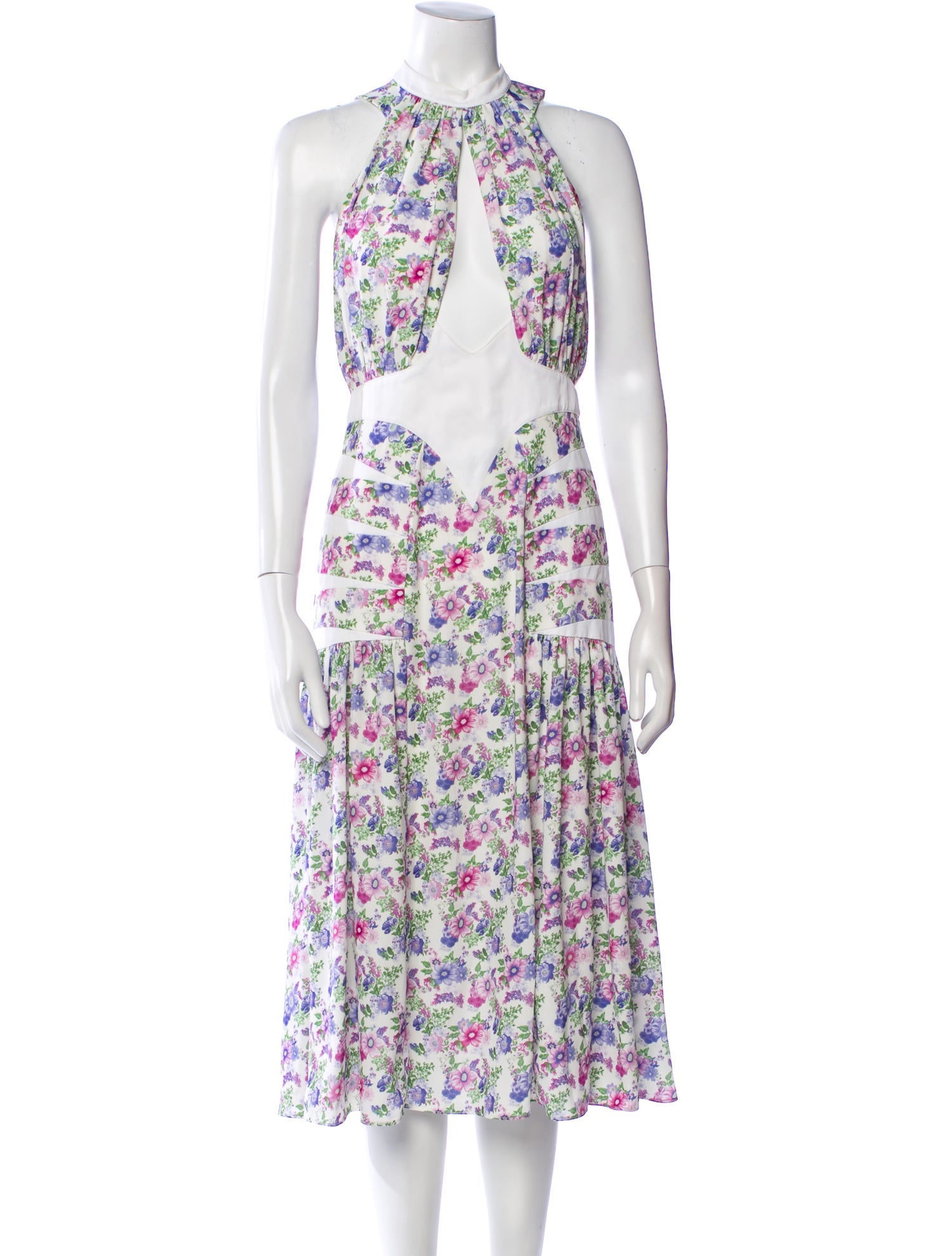 Paco Rabanne Floral Print Midi Length Dress