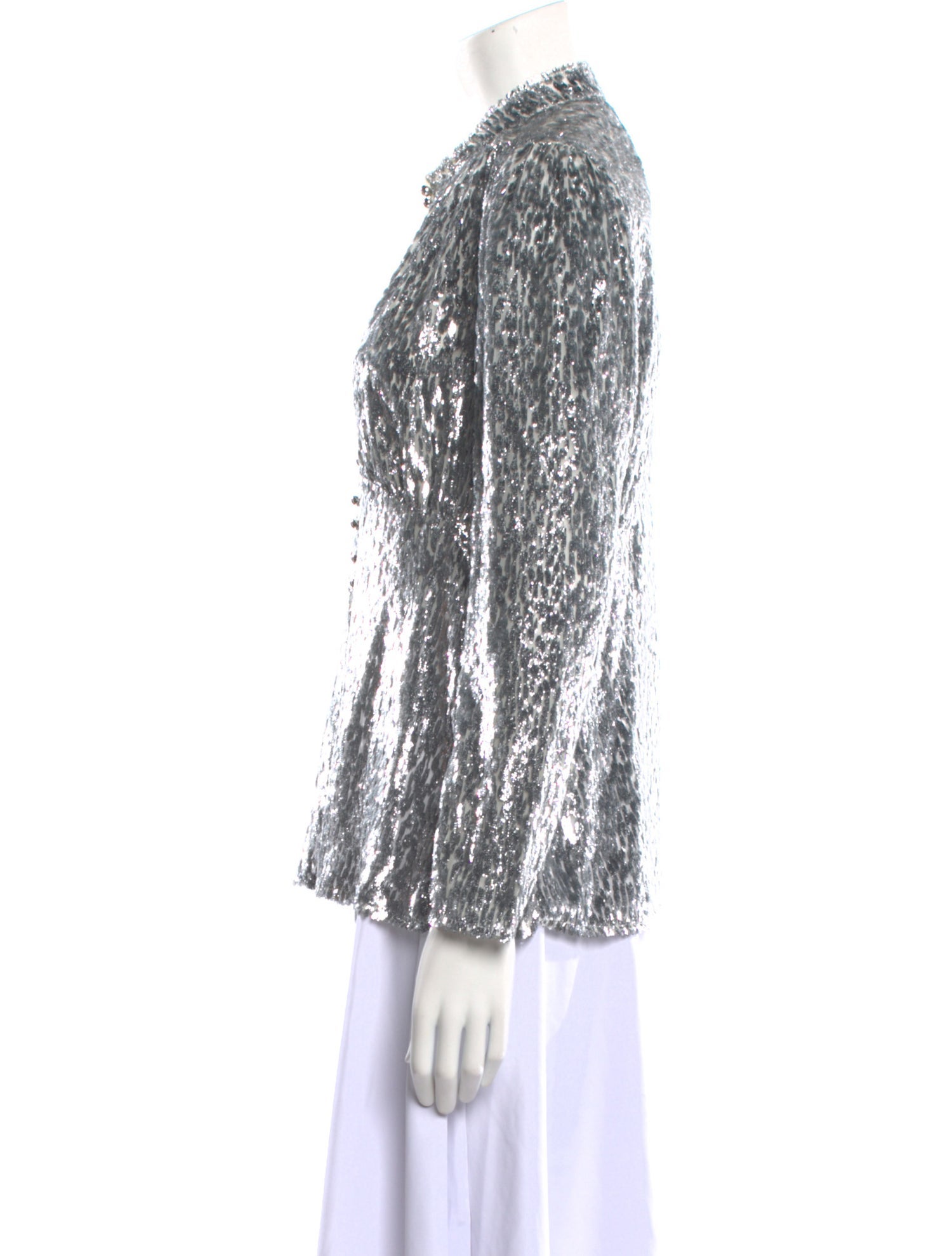 Paco Rabanne Printed Mock Neck Blouse w/ Tags