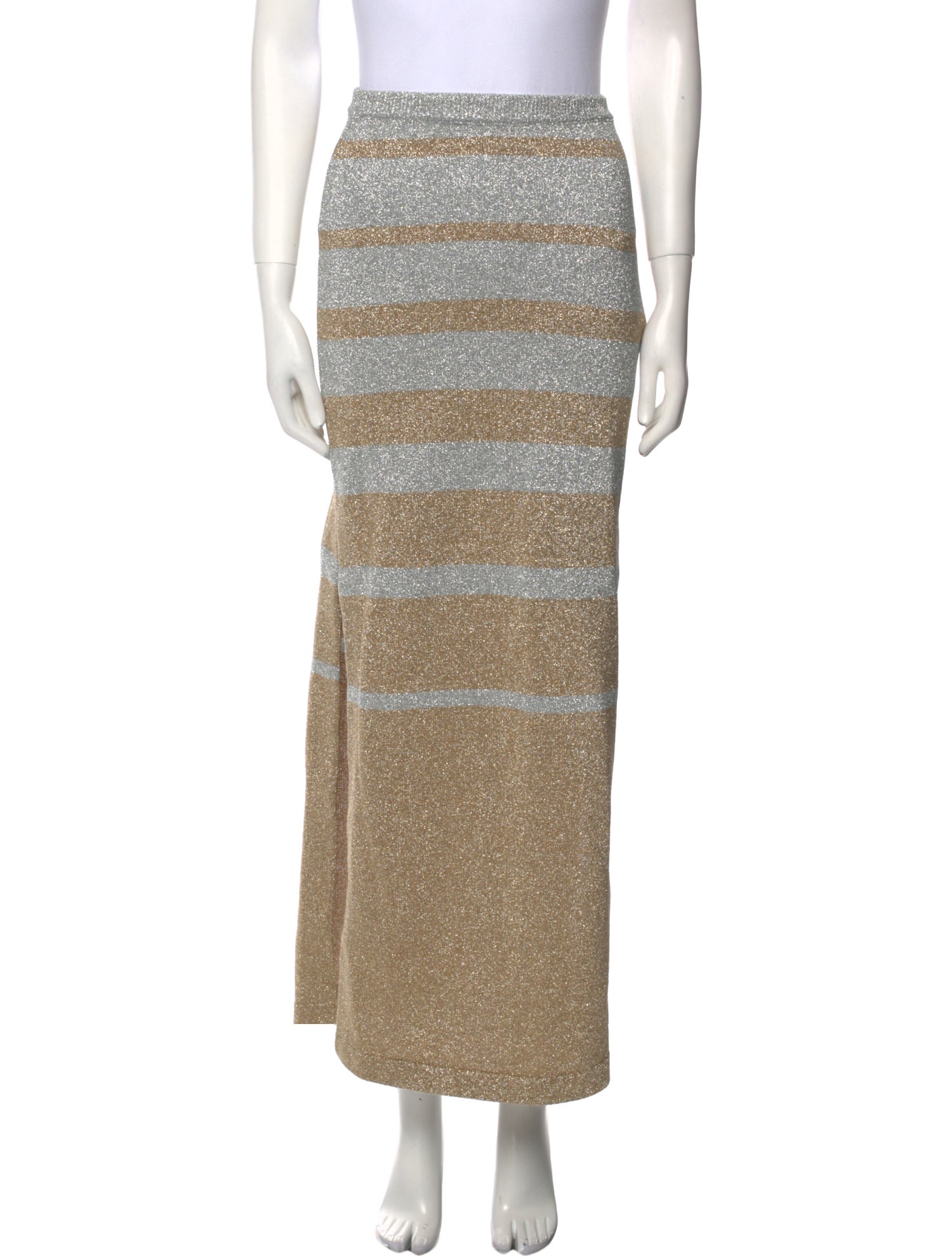 Paco Rabanne Striped Midi Length Skirt