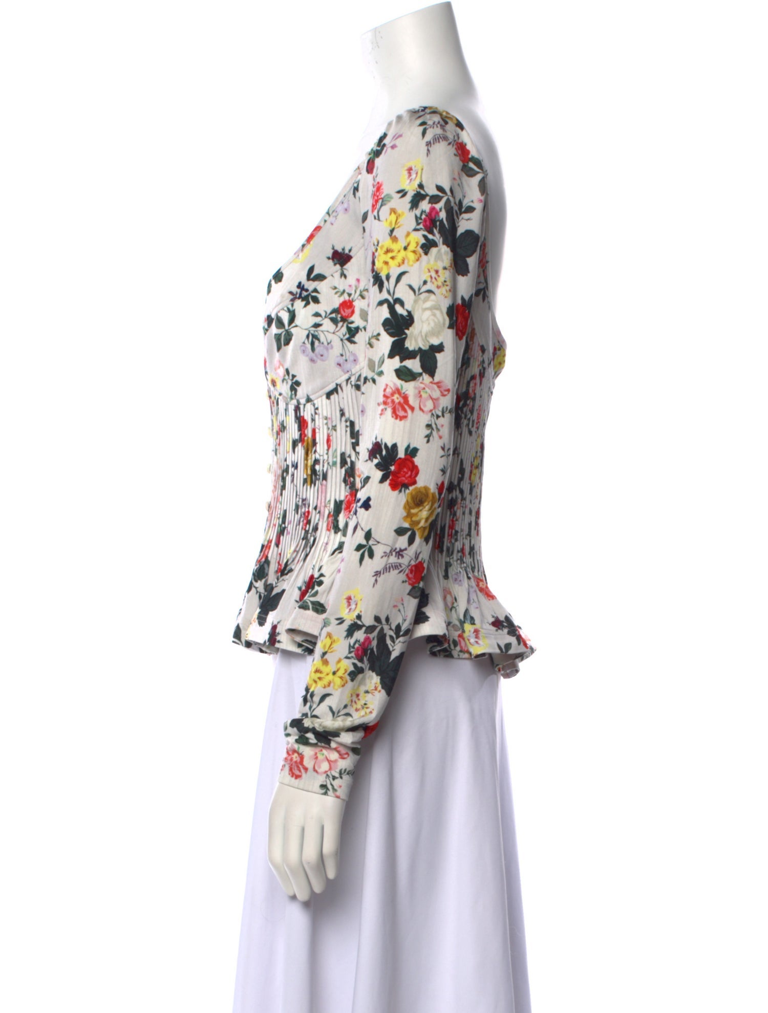 Paco Rabanne Floral Print Scoop Neck Blouse