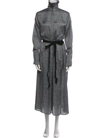 Paco Rabanne Dresses Floral Print Long Dress M