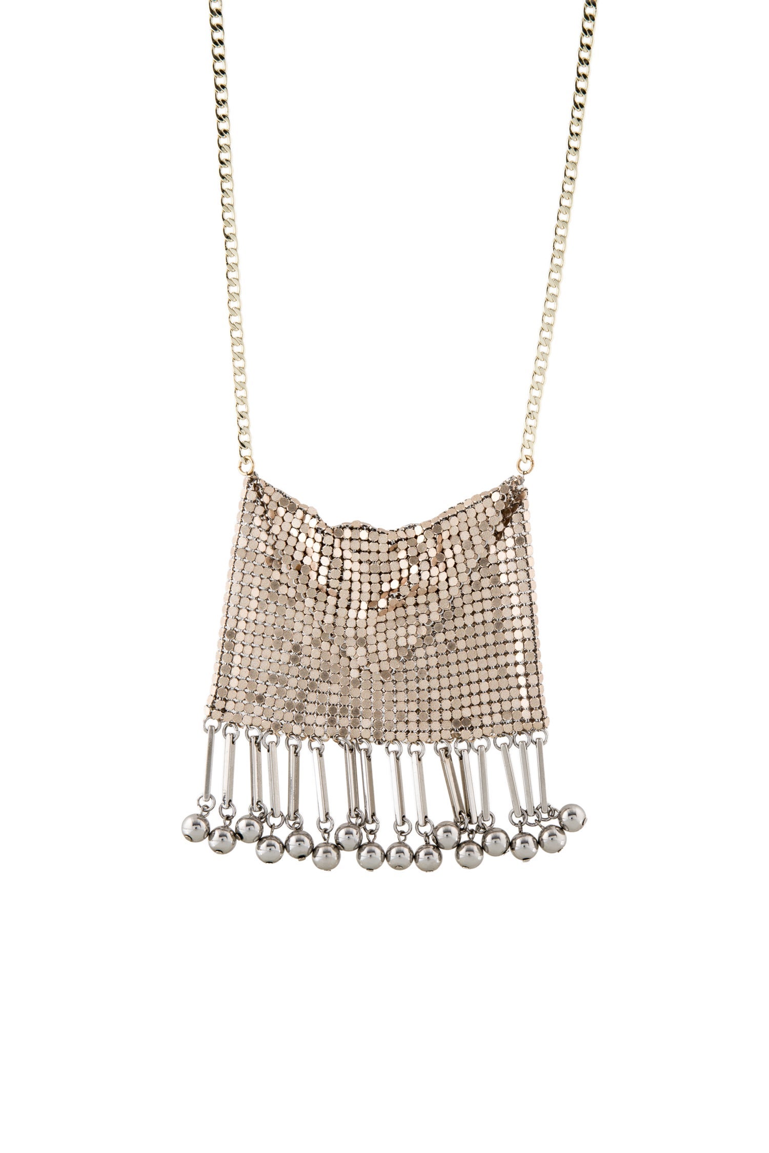 Paco Rabanne Bead Pixel Pouch Pendant Necklace