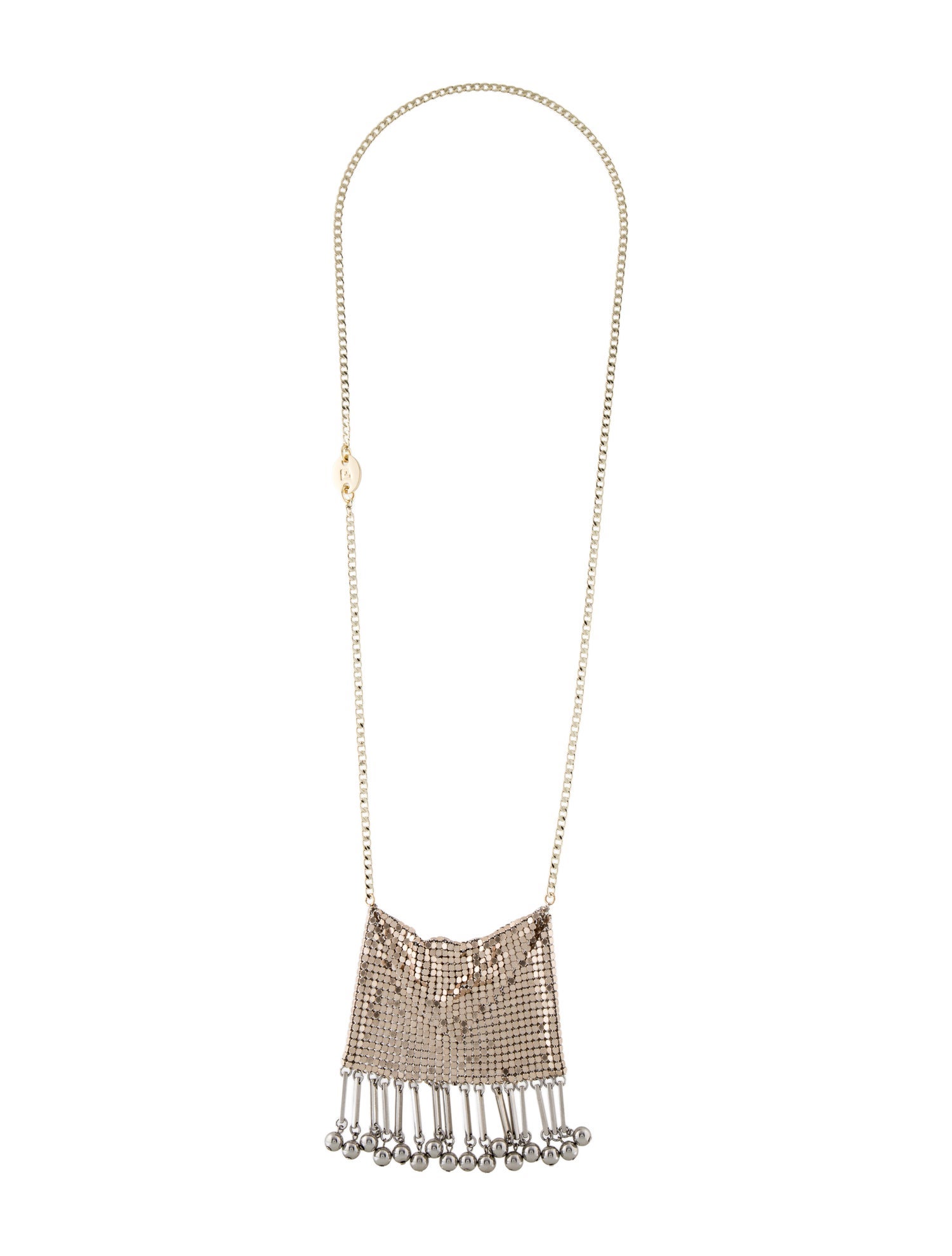 Paco Rabanne Bead Pixel Pouch Pendant Necklace