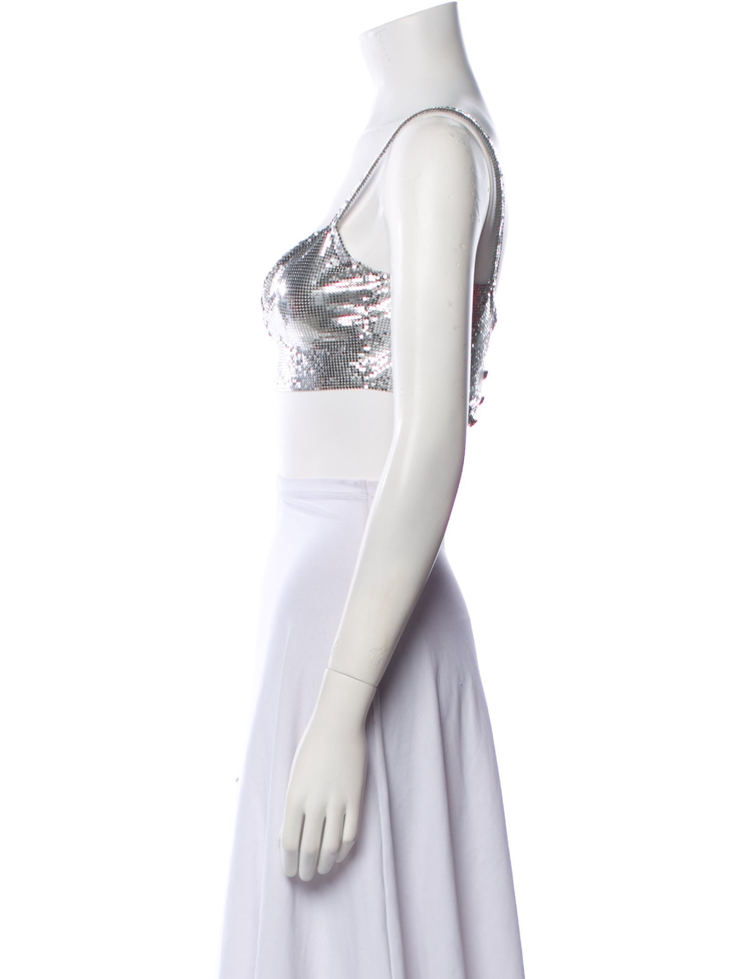 Paco Rabanne Square Neckline Sleeveless Crop Top