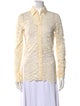 Paco Rabanne Lace Pattern Long Sleeve Button-Up Top