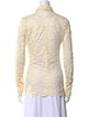 Paco Rabanne Lace Pattern Long Sleeve Button-Up Top