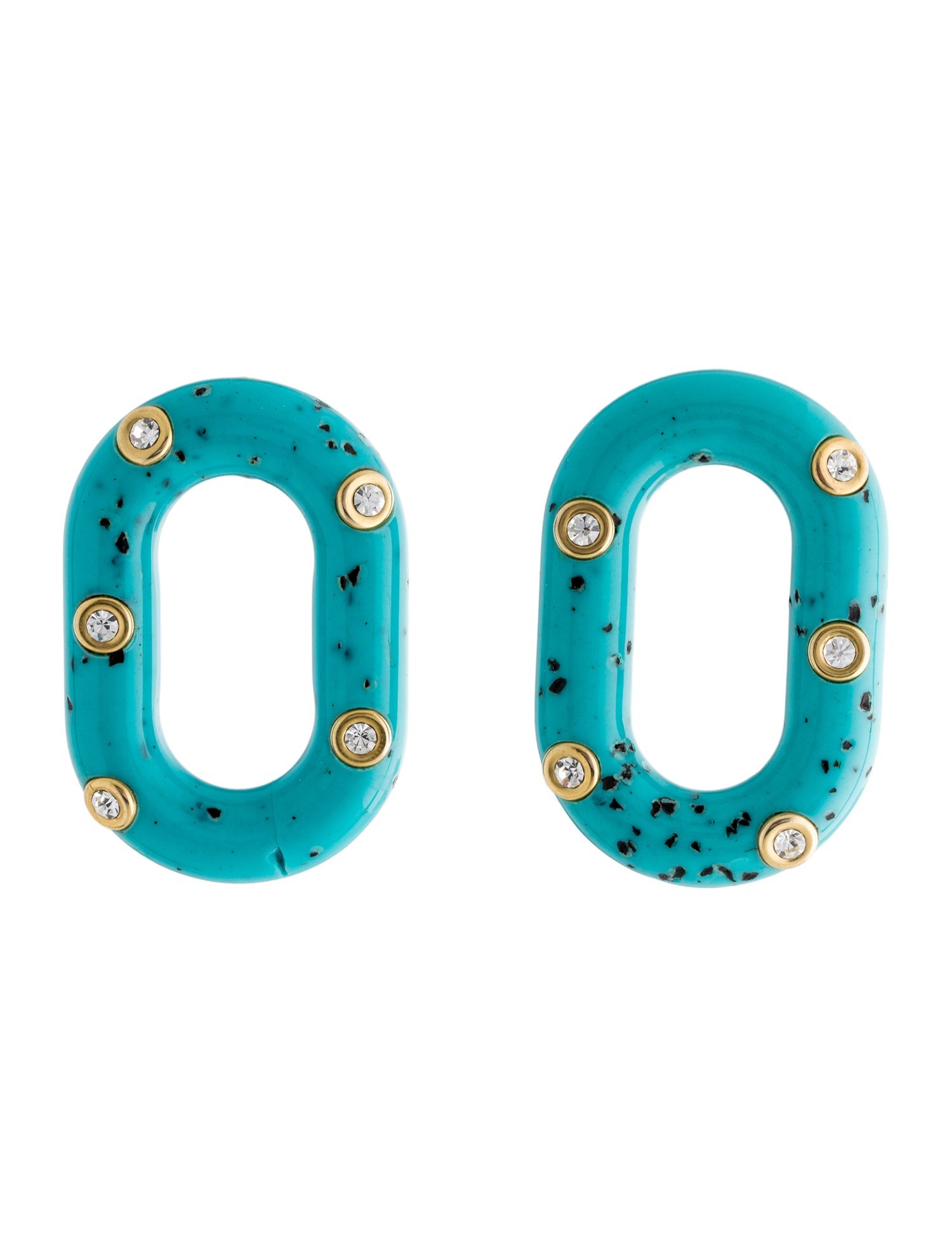 Paco Rabanne Resin & Crystal Chain Drop Earrings