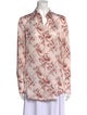 Paco Rabanne Floral Print Long Sleeve Button-Up Top