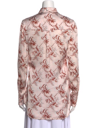 Paco Rabanne Floral Print Long Sleeve Button-Up Top