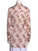 Paco Rabanne Floral Print Long Sleeve Button-Up Top