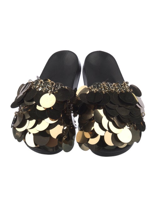 Paco Rabanne Rubber Sequin Embellishments Slides