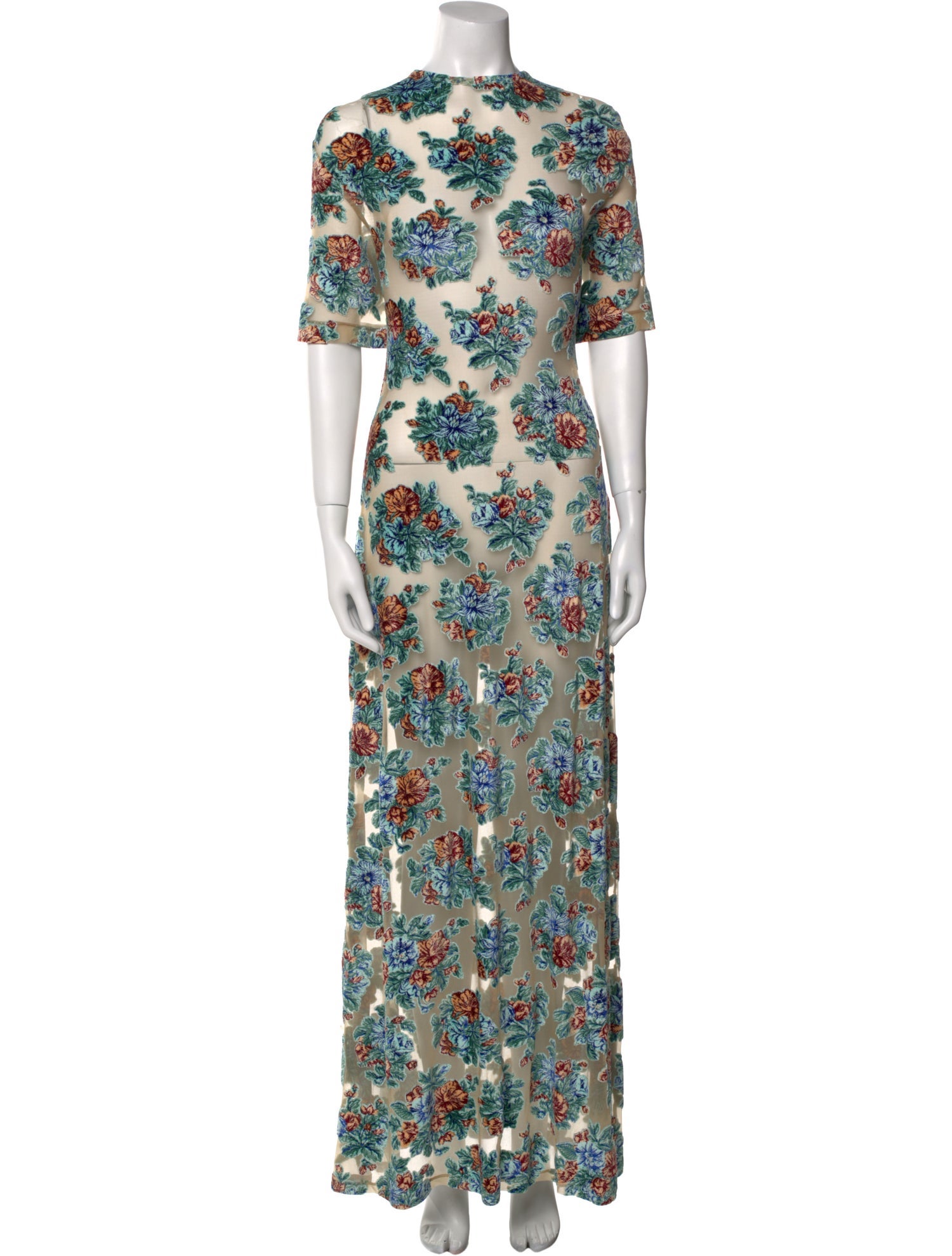 Paco Rabanne Floral Print Long Dress