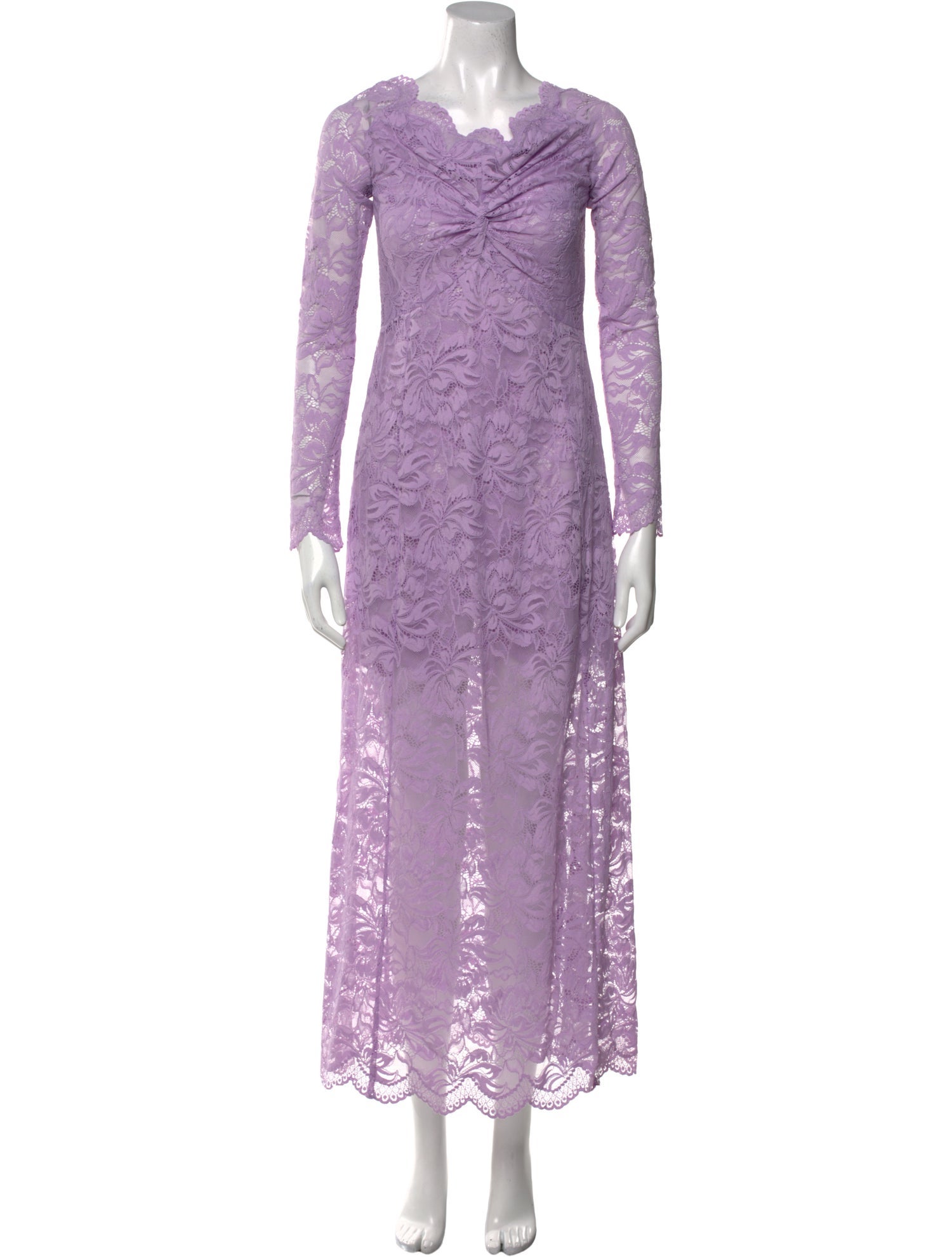 Paco Rabanne Lace Pattern Long Dress