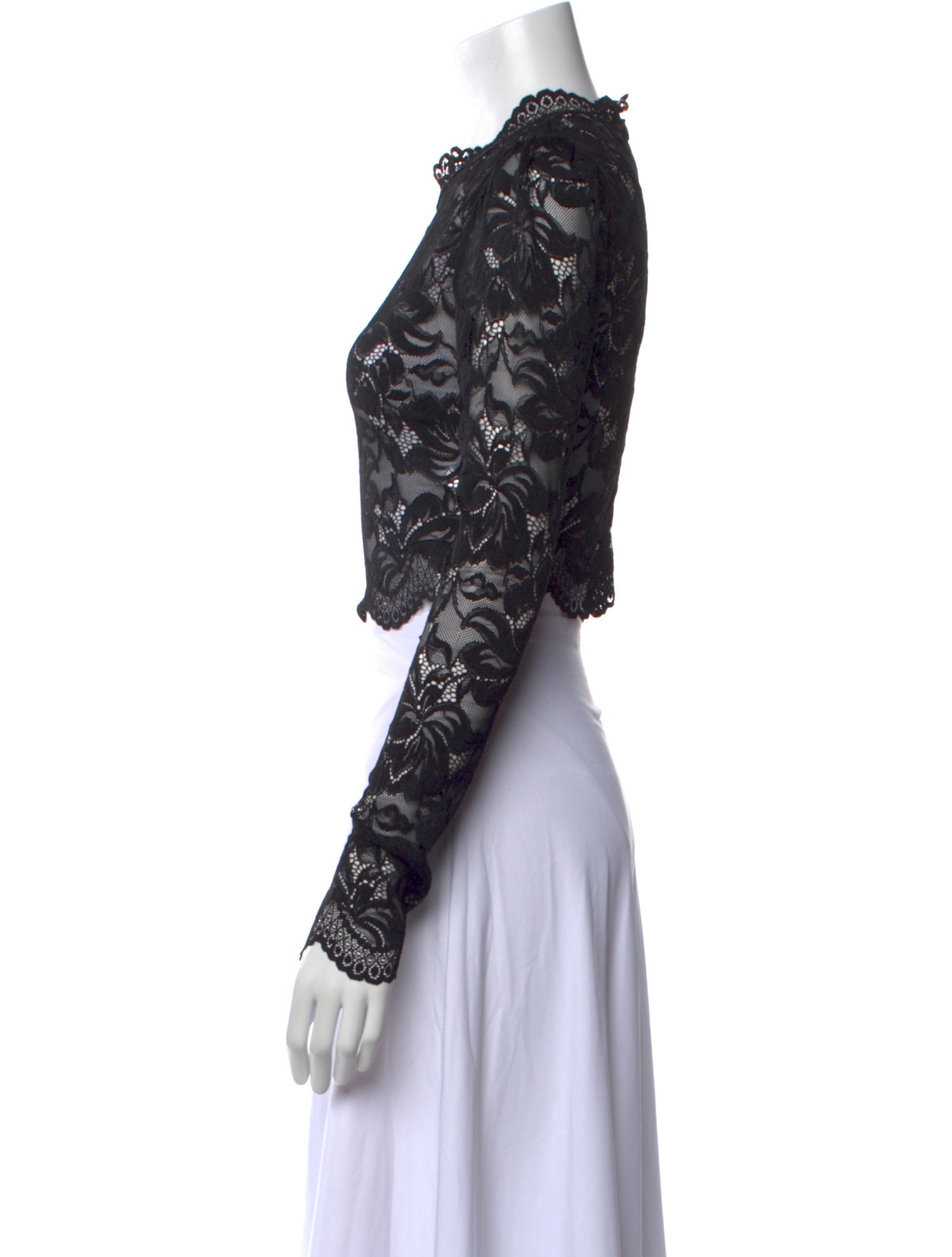 Paco Rabanne Crew Neck Long Sleeve Crop Top