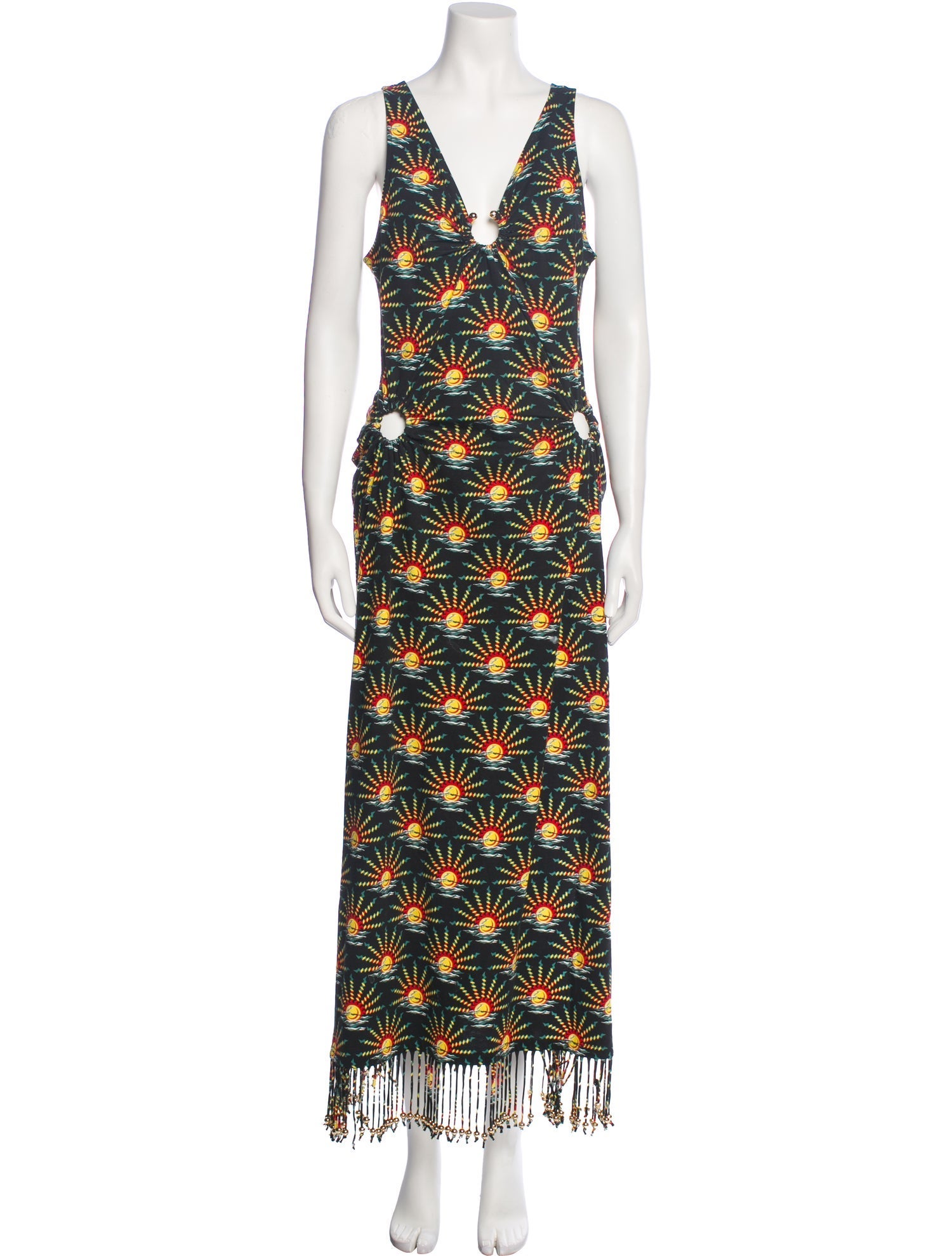 Paco Rabanne Printed Long Dress