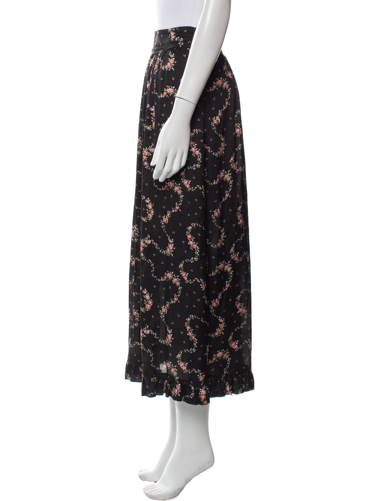 Paco Rabanne Floral Print Midi Length Skirt