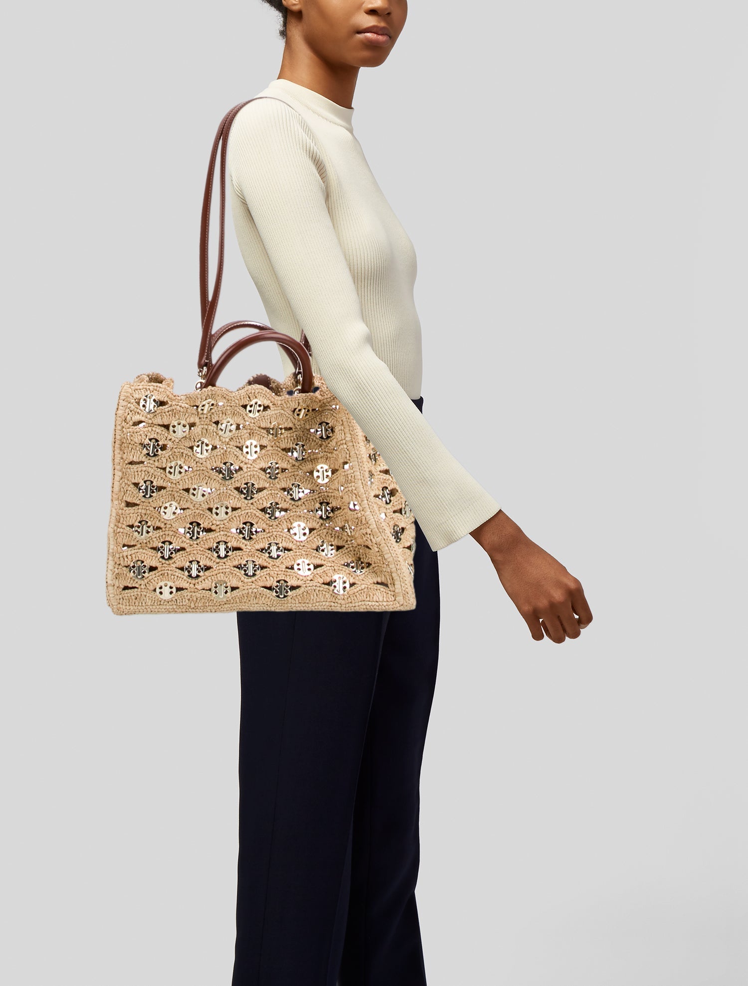 Rabanne Raffia Tote