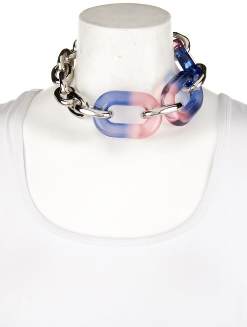 Paco Rabanne Resin Chain Link Choker Necklace