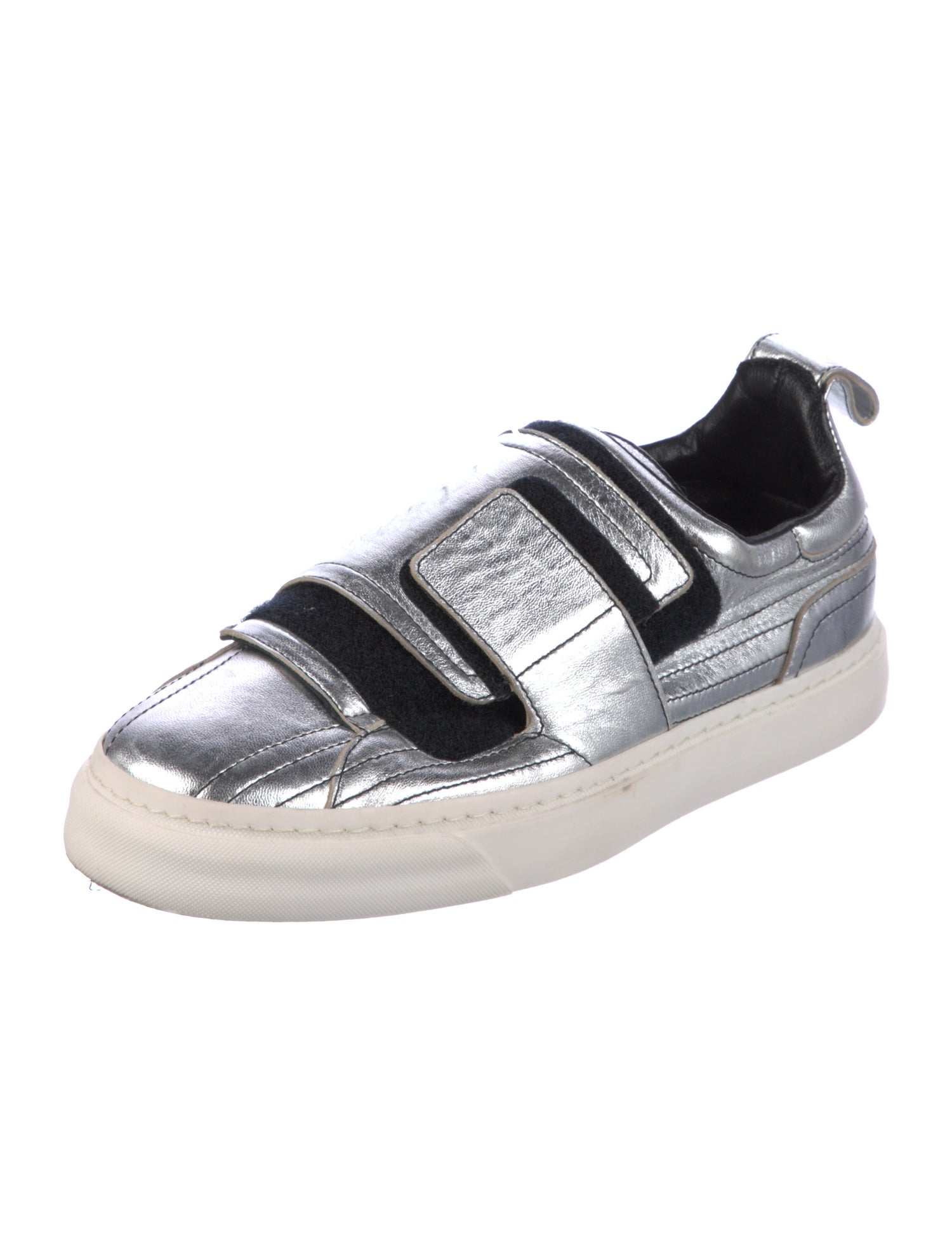 Paco Rabanne Leather Colorblock Pattern Sneakers