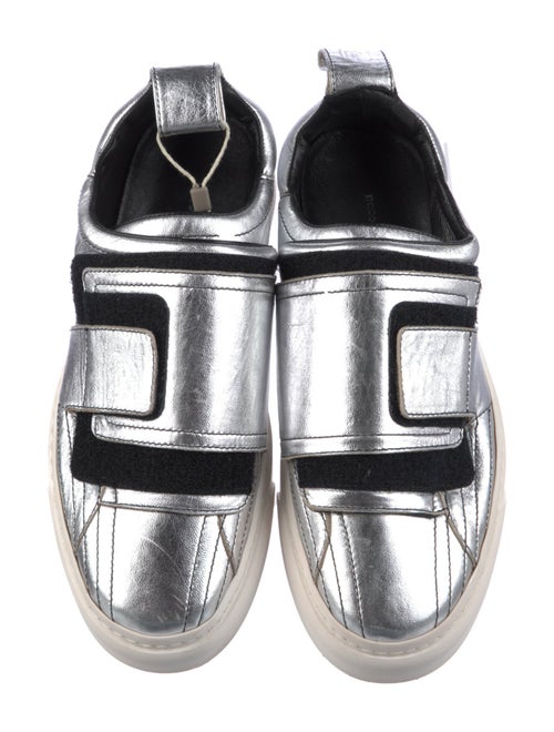 Paco Rabanne Leather Colorblock Pattern Sneakers
