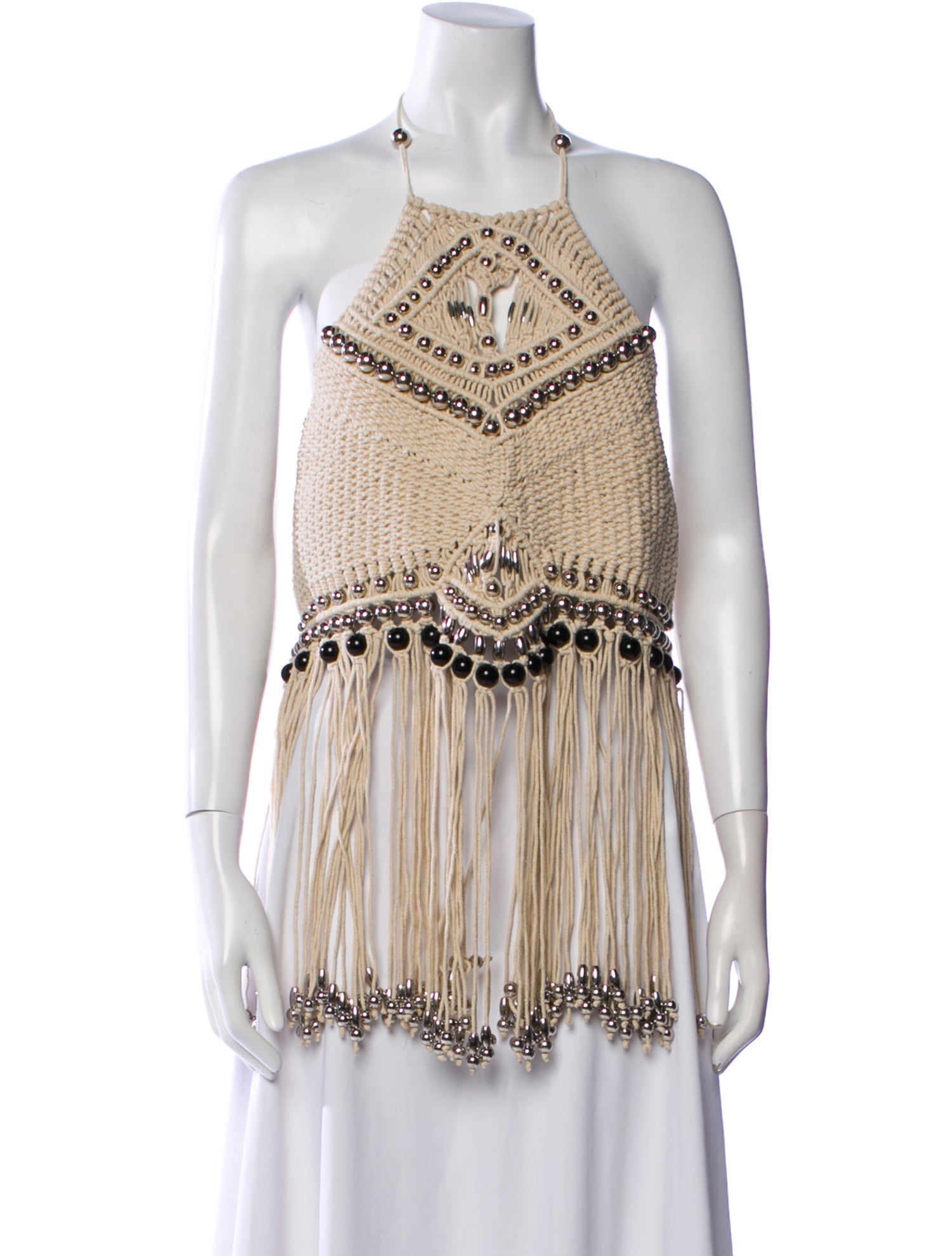 Paco Rabanne Patterned Halterneck Top w/ Tags