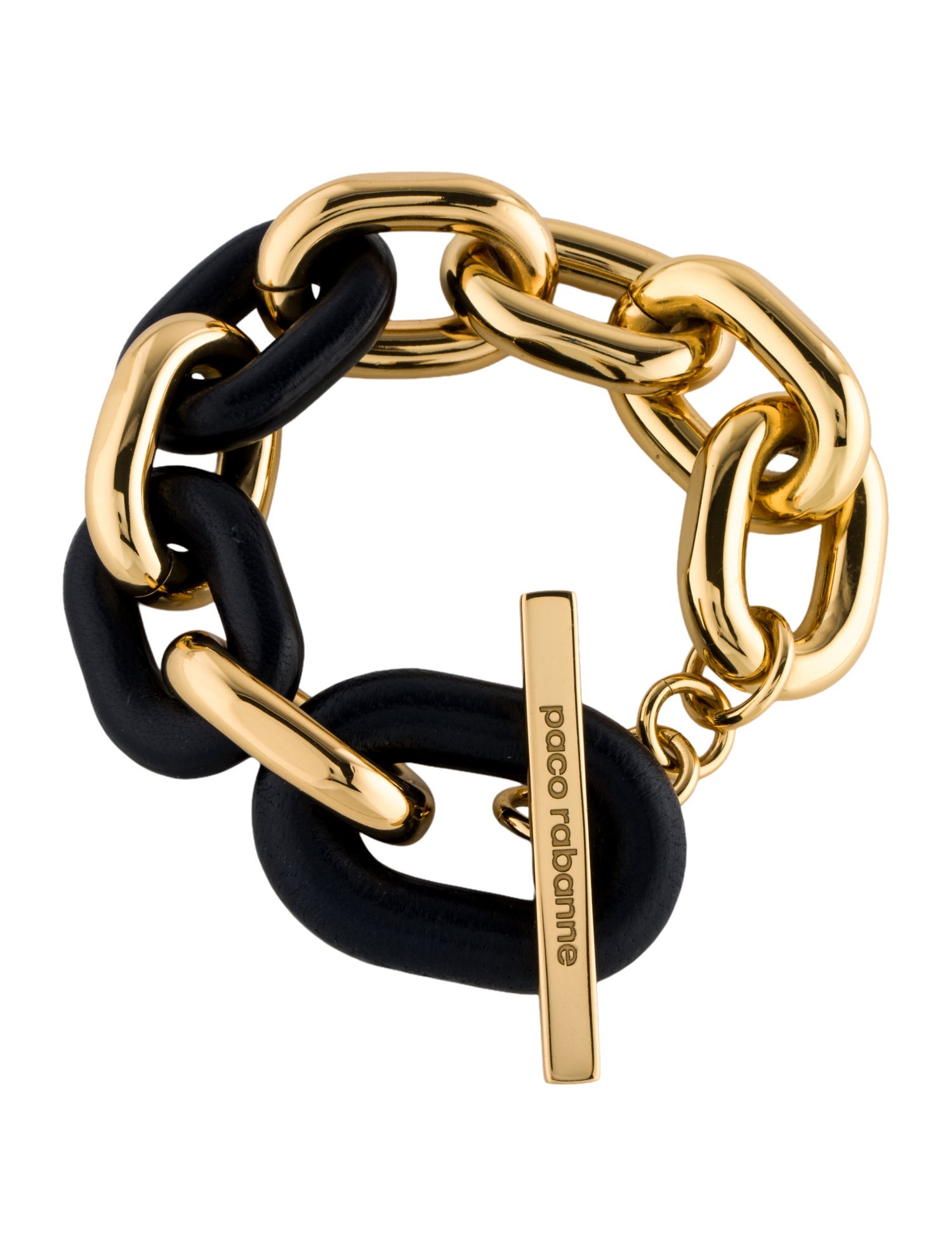 Paco Rabanne Leather Wrapped XL Link Bracelet