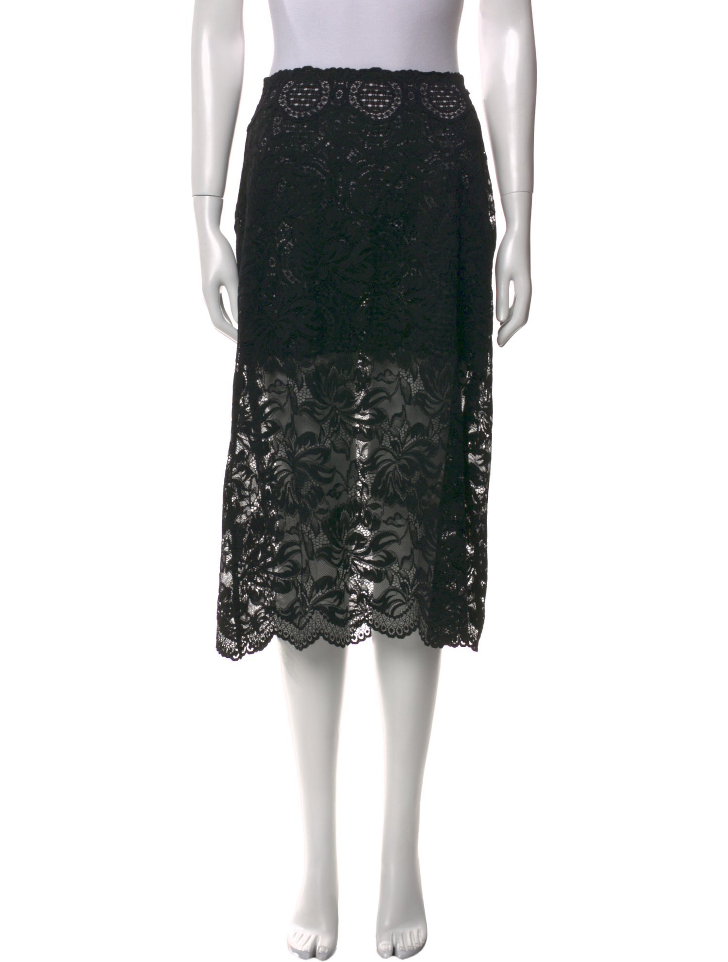 Paco Rabanne Lace Pattern Knee-Length Skirt