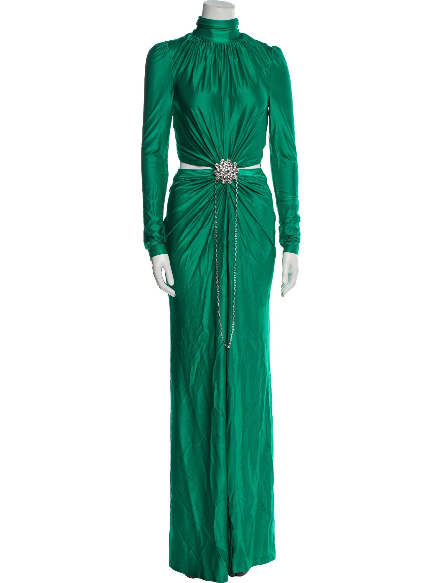 Paco Rabanne Mock Neck Long Dress