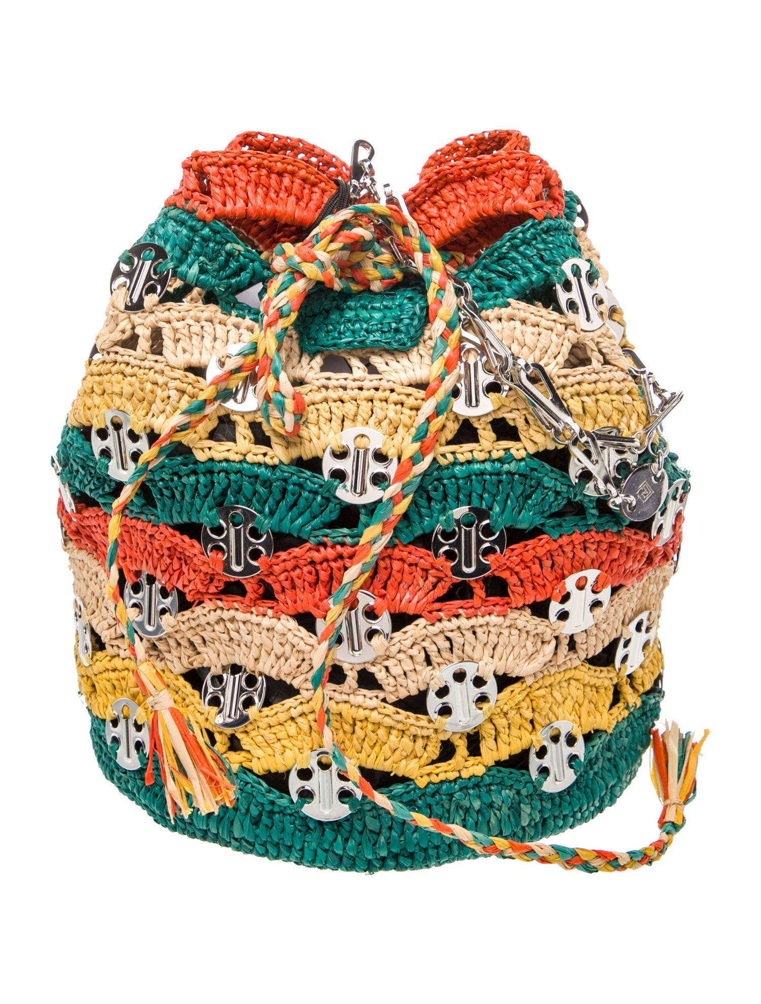 Paco Rabanne Raffia Bucket Bag w/ Tags