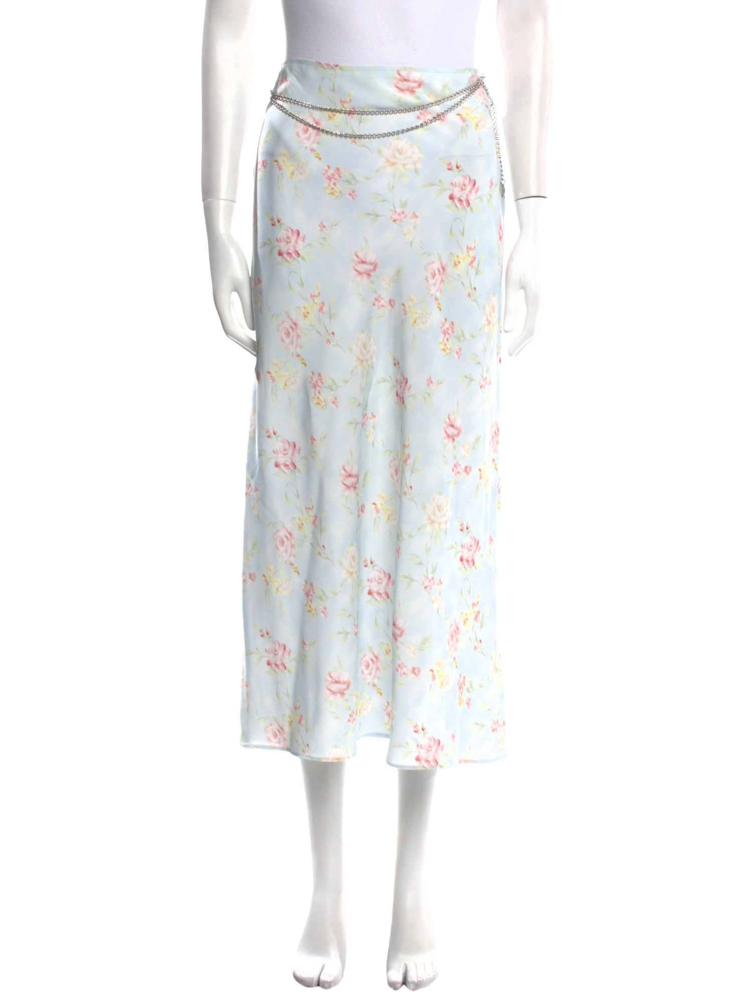 Paco Rabanne Floral Print Midi Length Skirt