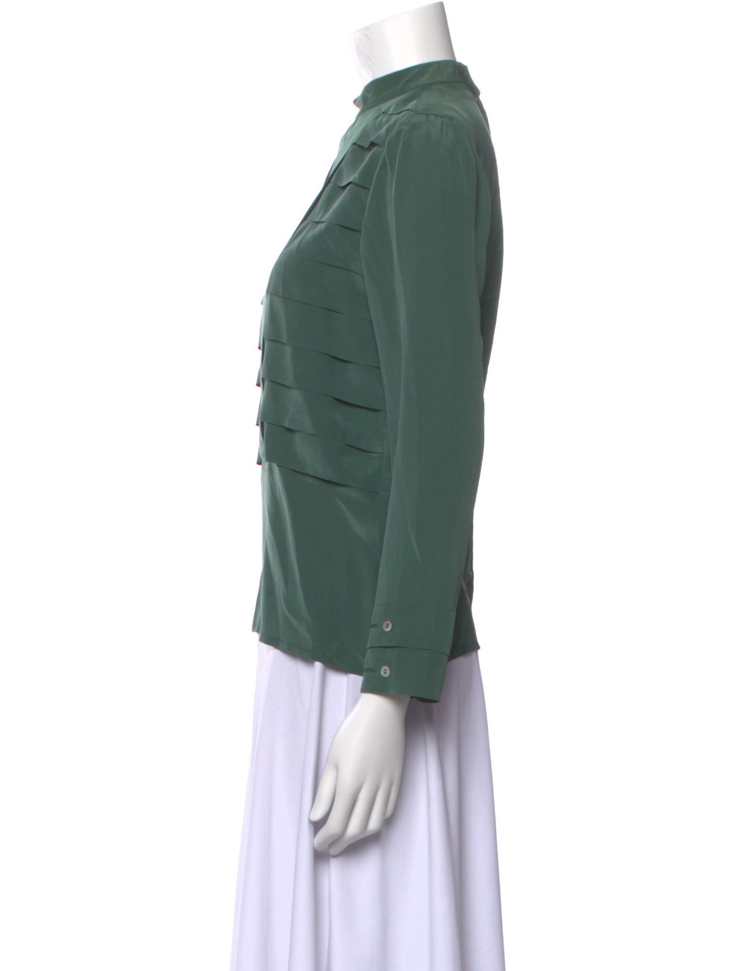 Paco Rabanne Silk Mock Neck Blouse