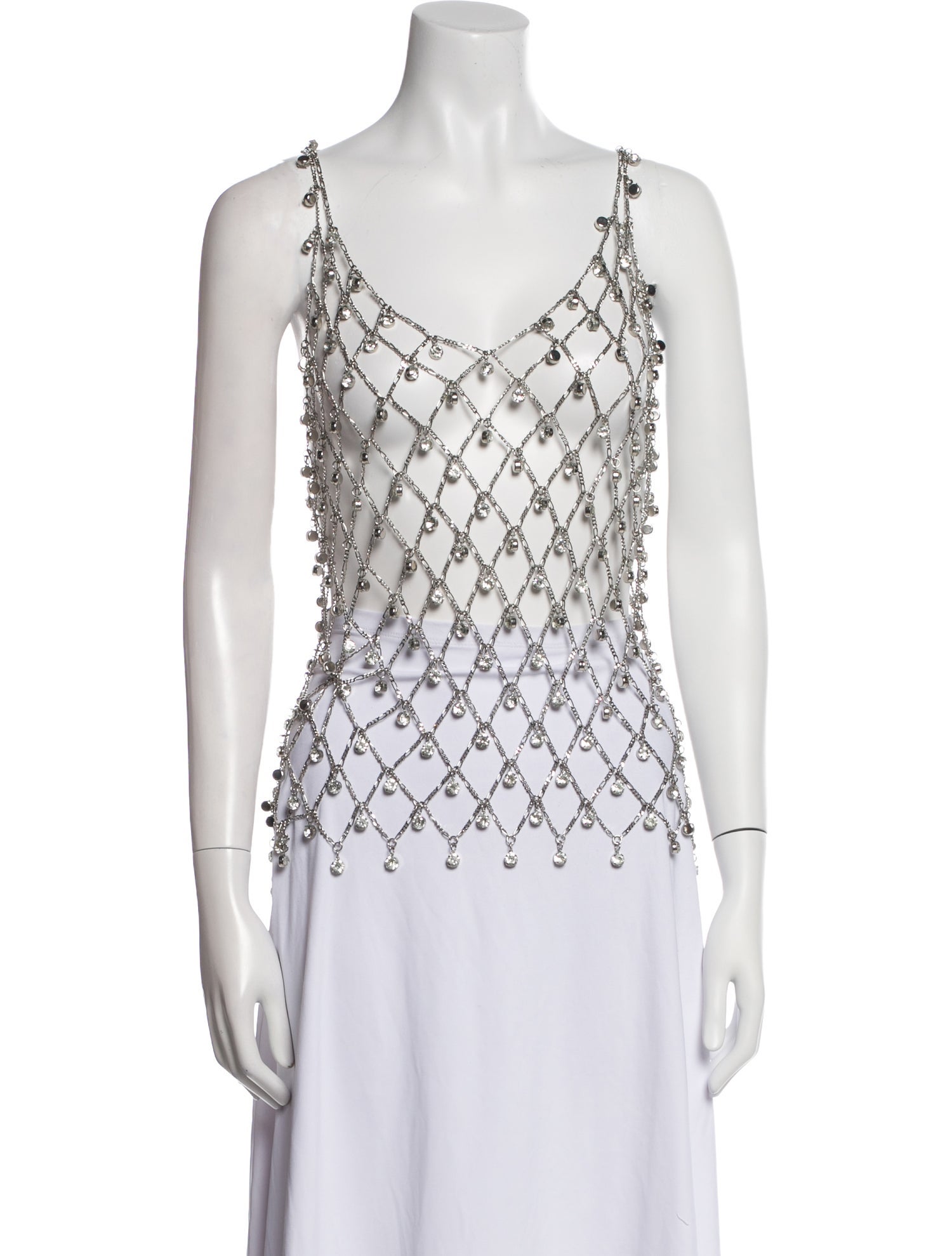 Paco Rabanne Printed V-Neck Top