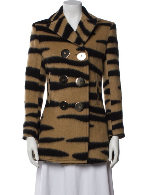 Paco Rabanne Wool Animal Print Faux Fur Jacket