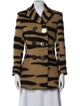 Paco Rabanne Wool Animal Print Faux Fur Jacket