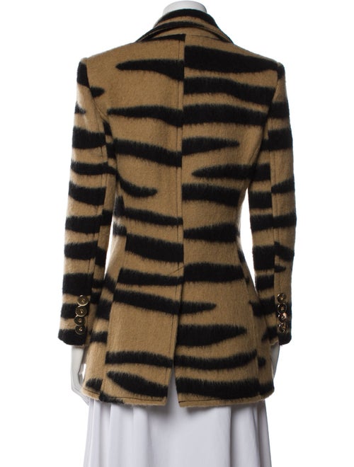 Paco Rabanne Wool Animal Print Faux Fur Jacket
