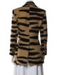 Paco Rabanne Wool Animal Print Faux Fur Jacket