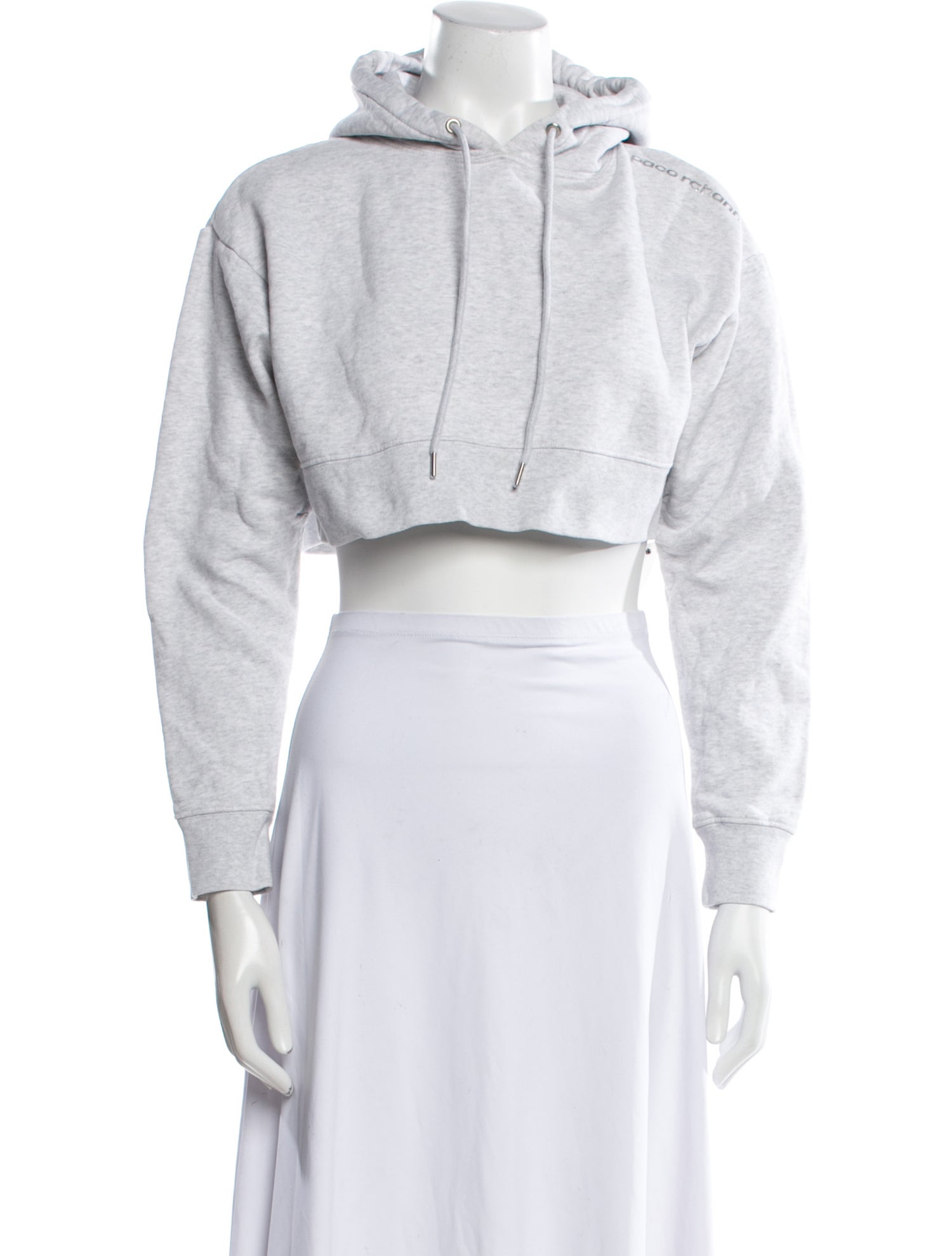 Paco Rabanne Crew Neck Long Sleeve Crop Top